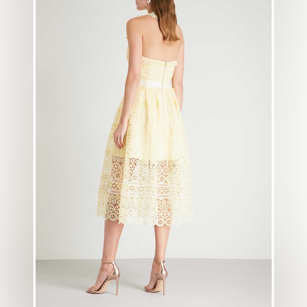 Self Portrait Circle Floral Lace Midi Dress